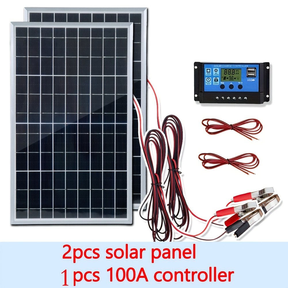 Solar Panel Monocrystalline - 12V 태양광 패널 키트 1개/2개(100A 충전
