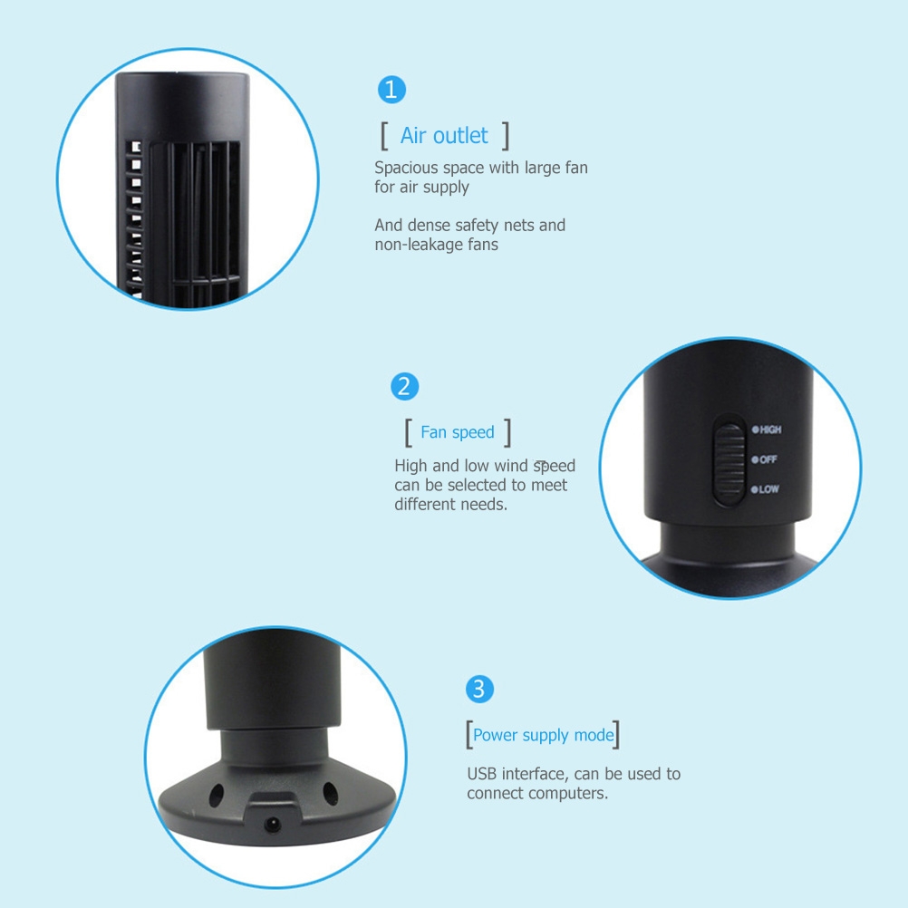 E9 휴대용 에어쿨러 수직형 날개 없는 선풍기 USB  - Mini Wind Turbine Vertical 리뷰 및 가격
